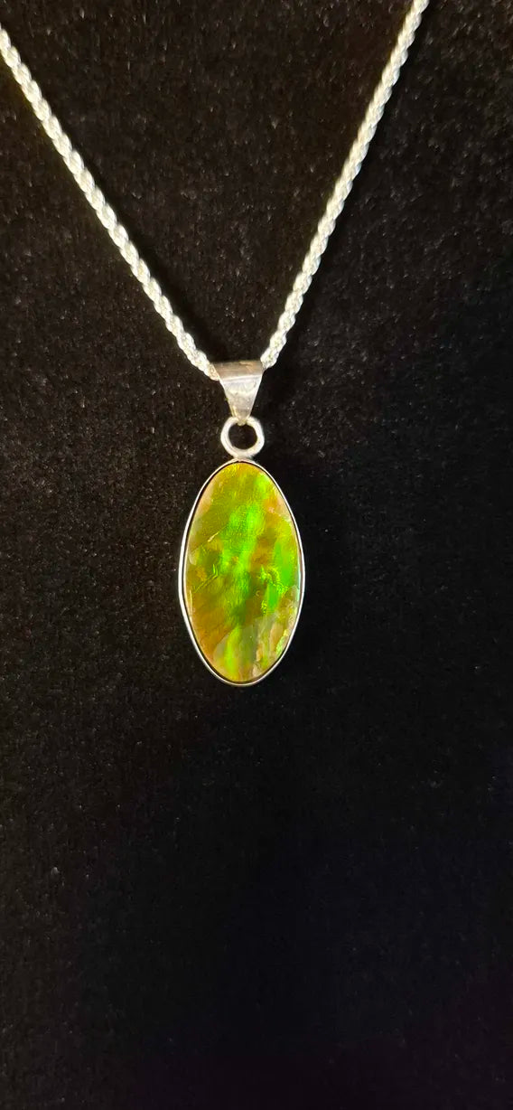 Natural Ammolite Silver Pendant - CGJP9