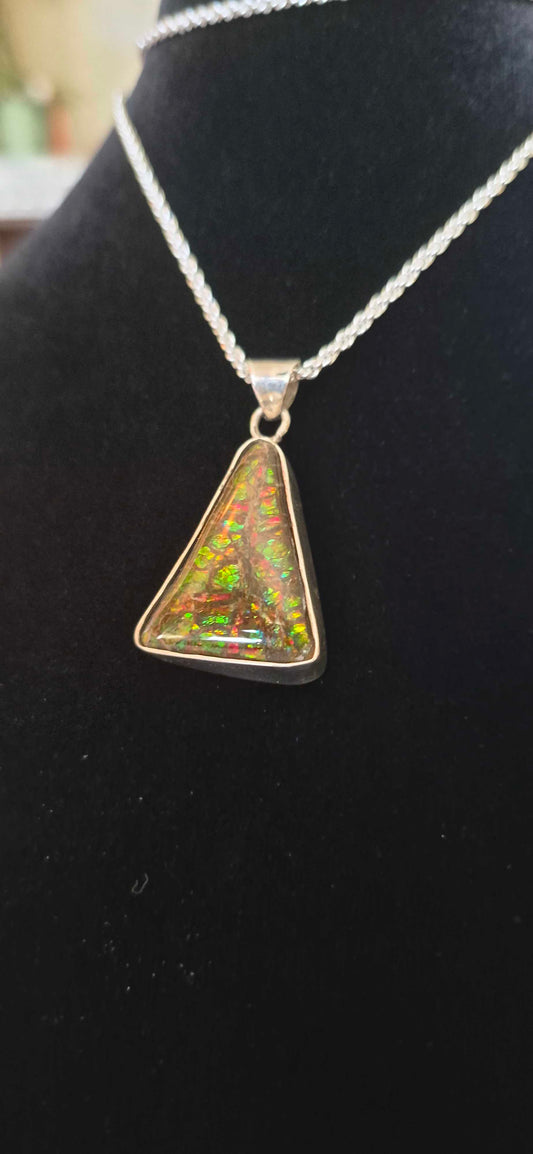 Natural Ammolite Silver Pendant - CGJP11