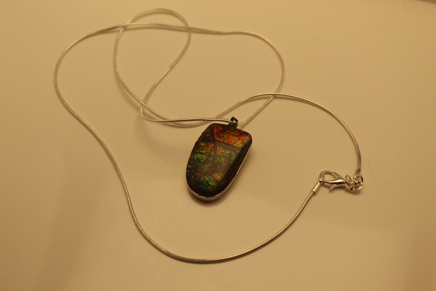 Ammolite Necklace Pendant C-#4