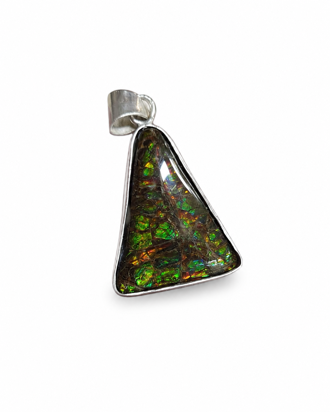 Natural Ammolite Silver Pendant - CGJP2