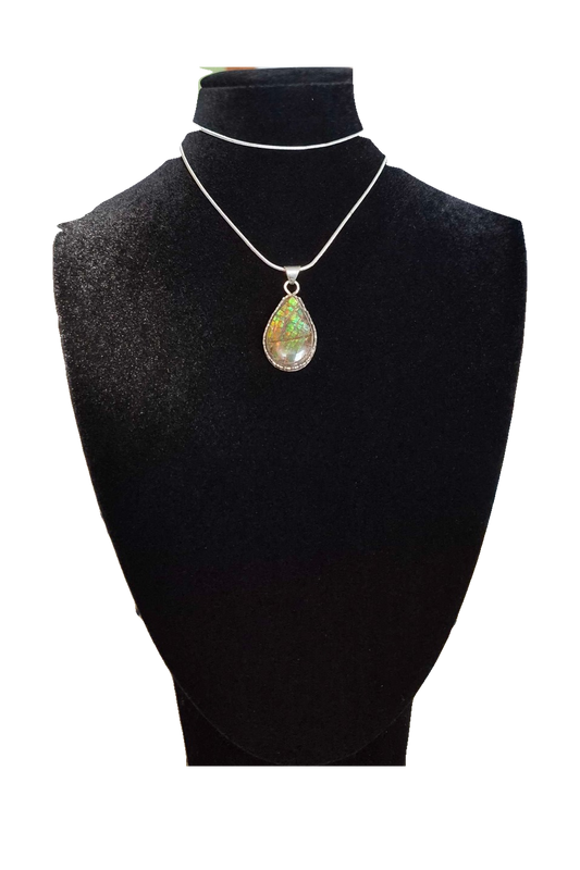 Natural Ammolite Silver Pendant - CGJP22