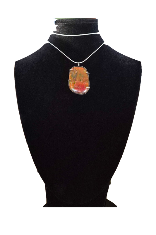 Natural Ammolite Silver Pendant - CGJP24