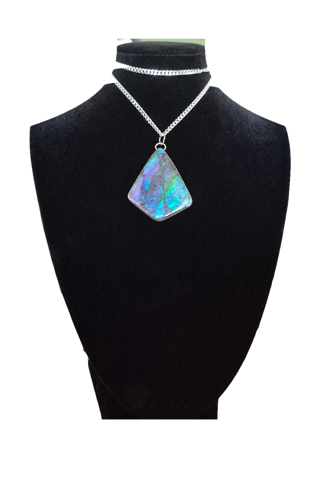 Natural Ammolite Silver Pendant - CGJP19