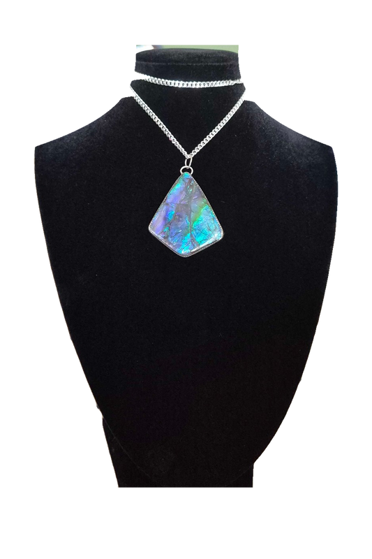 Natural Ammolite Silver Pendant - CGJP19