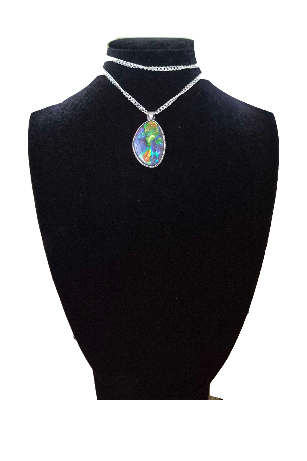 Natural Ammolite Silver Pendant - CGJP20