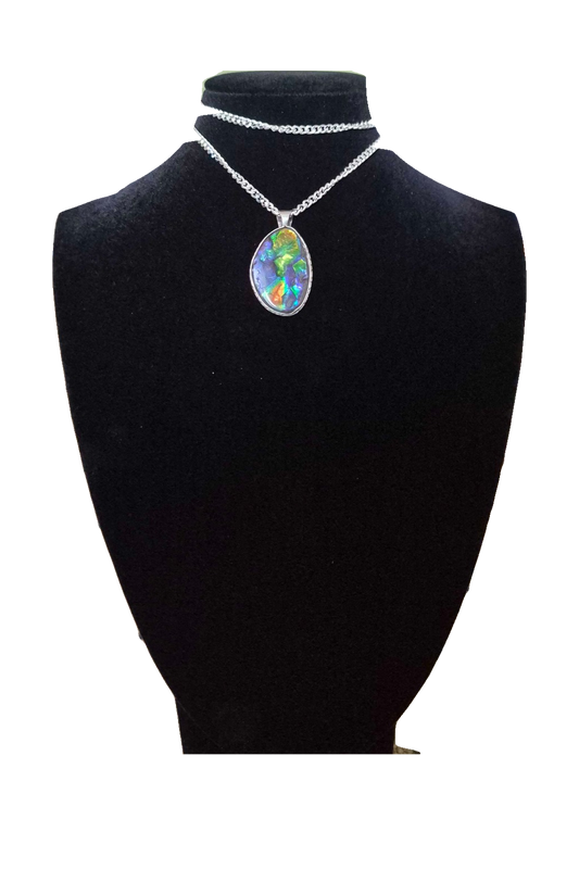 Natural Ammolite Silver Pendant - CGJP20
