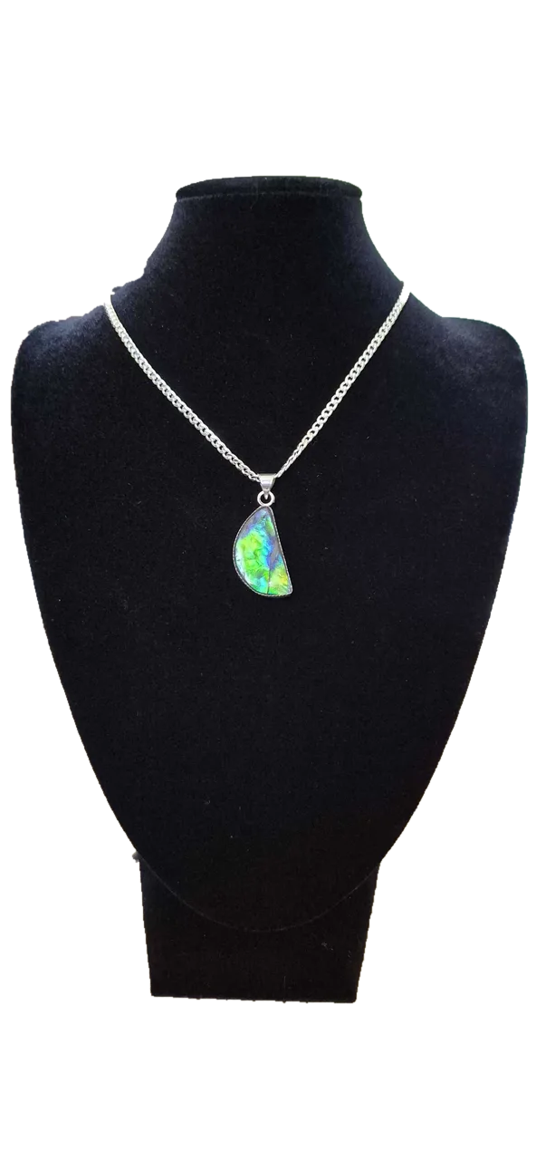 Natural Ammolite Silver Pendant - CGJP10