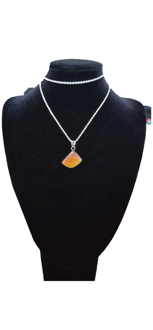 Natural Ammolite Silver Pendant - CGJP18