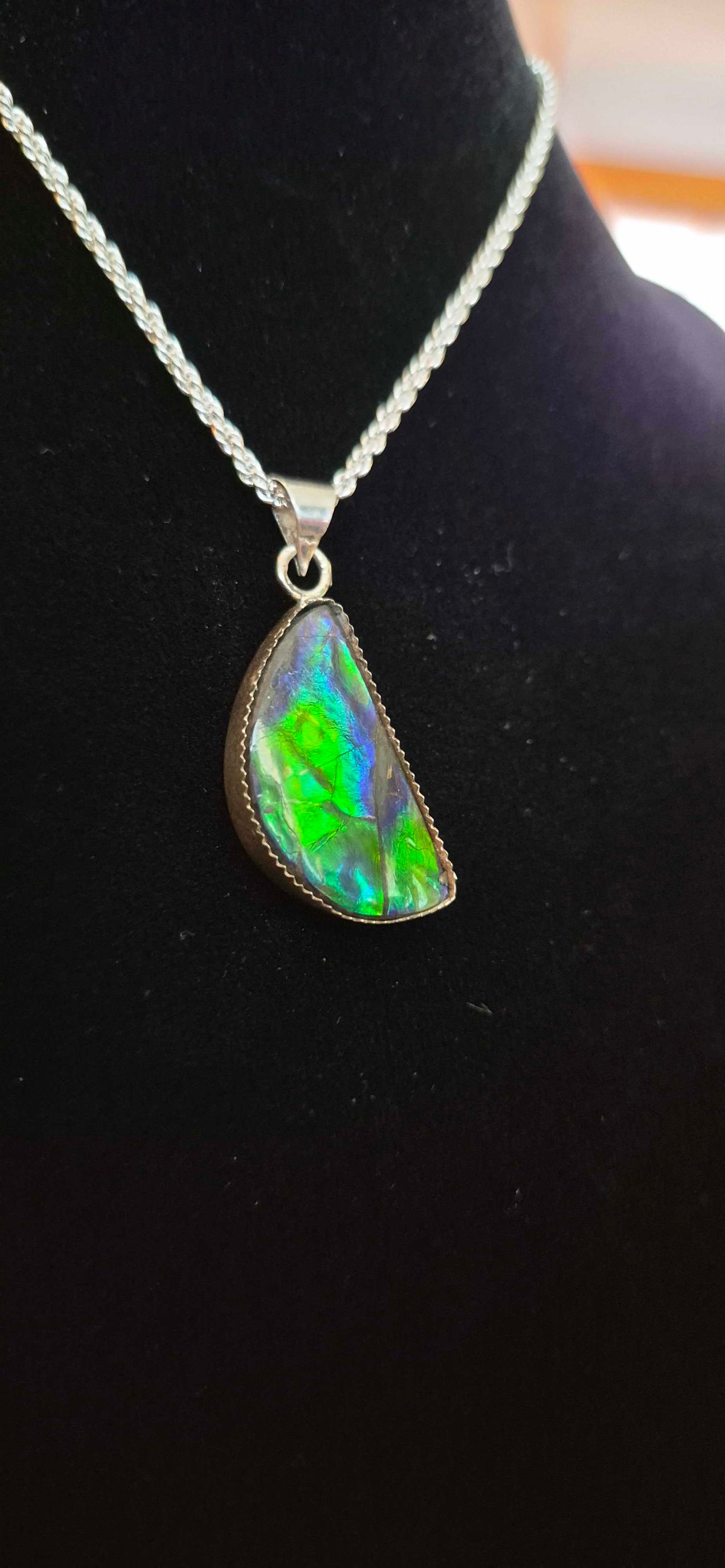 Natural Ammolite Silver Pendant - CGJP10