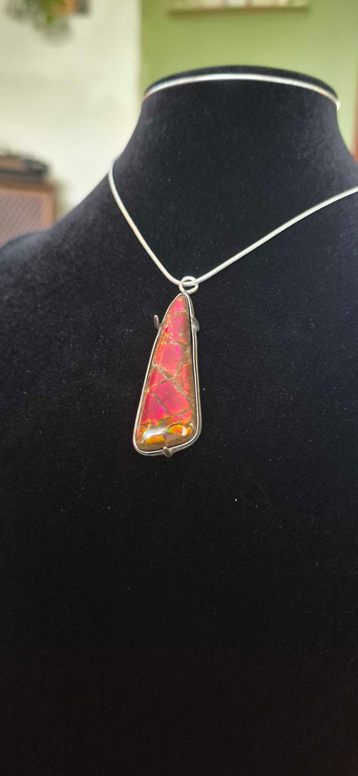 Natural Ammolite Silver Pendant - CGJP14