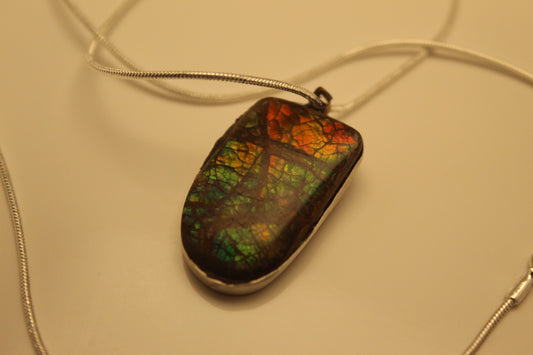 Ammolite Necklace Pendant C-#4