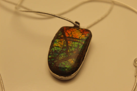 Ammolite Necklace Pendant C-#4