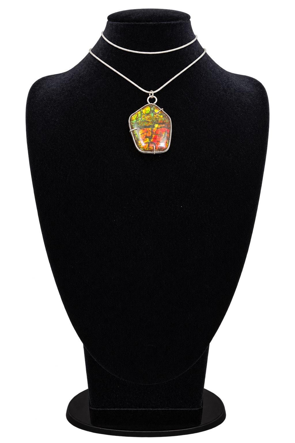 Natural Ammolite Silver Pendant - CGJP13