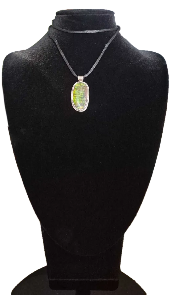Natural Ammolite Silver Pendant - CGJP23