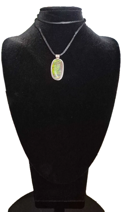 Natural Ammolite Silver Pendant - CGJP23