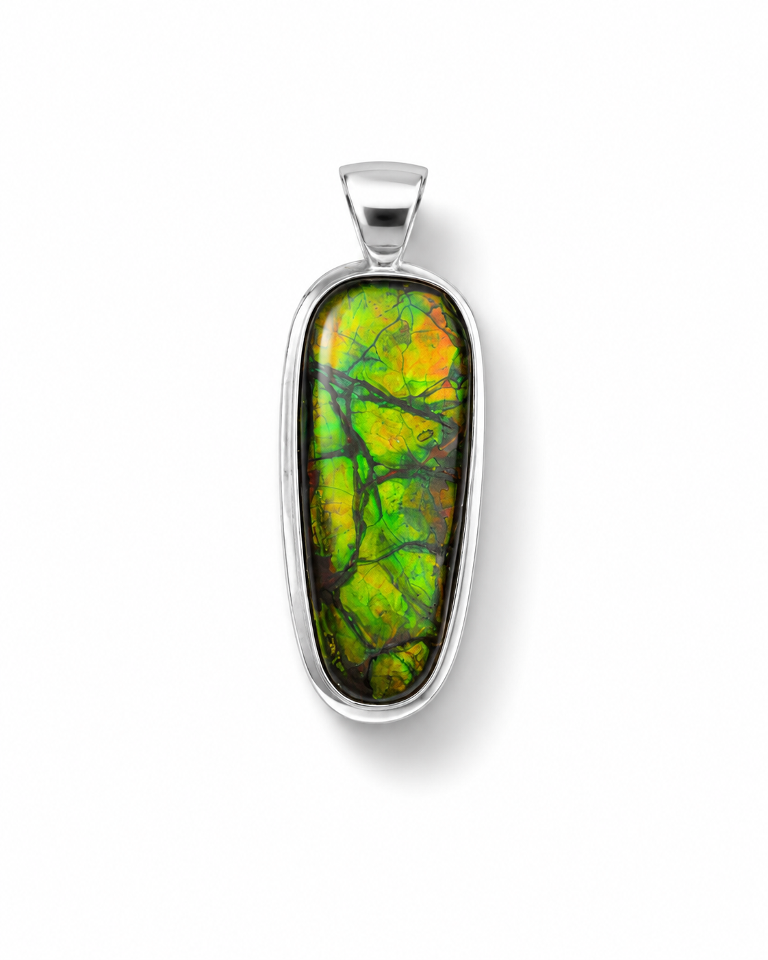 Natural Ammolite Silver Pendant - CGJP4